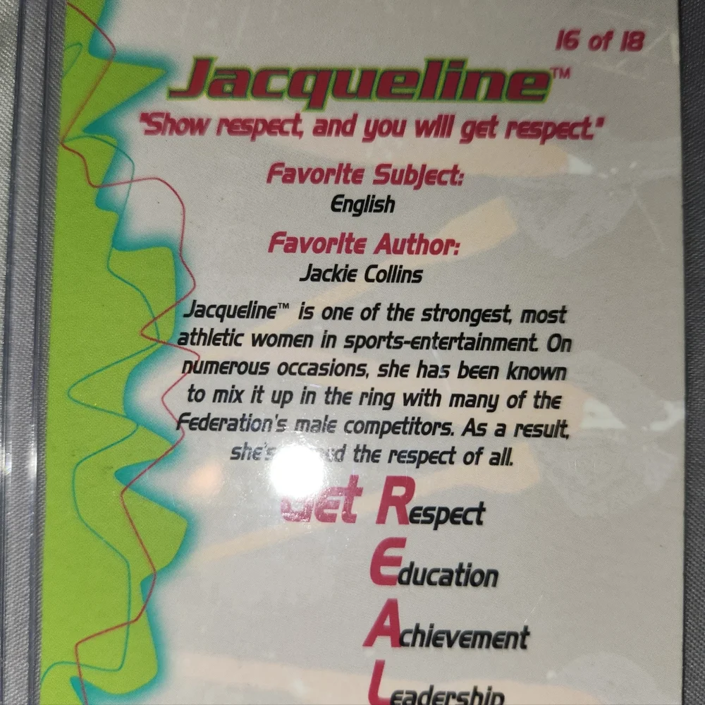 JACQUELINE - 2001 Fleer -  WWF Get Real With KB - TRADING CARD